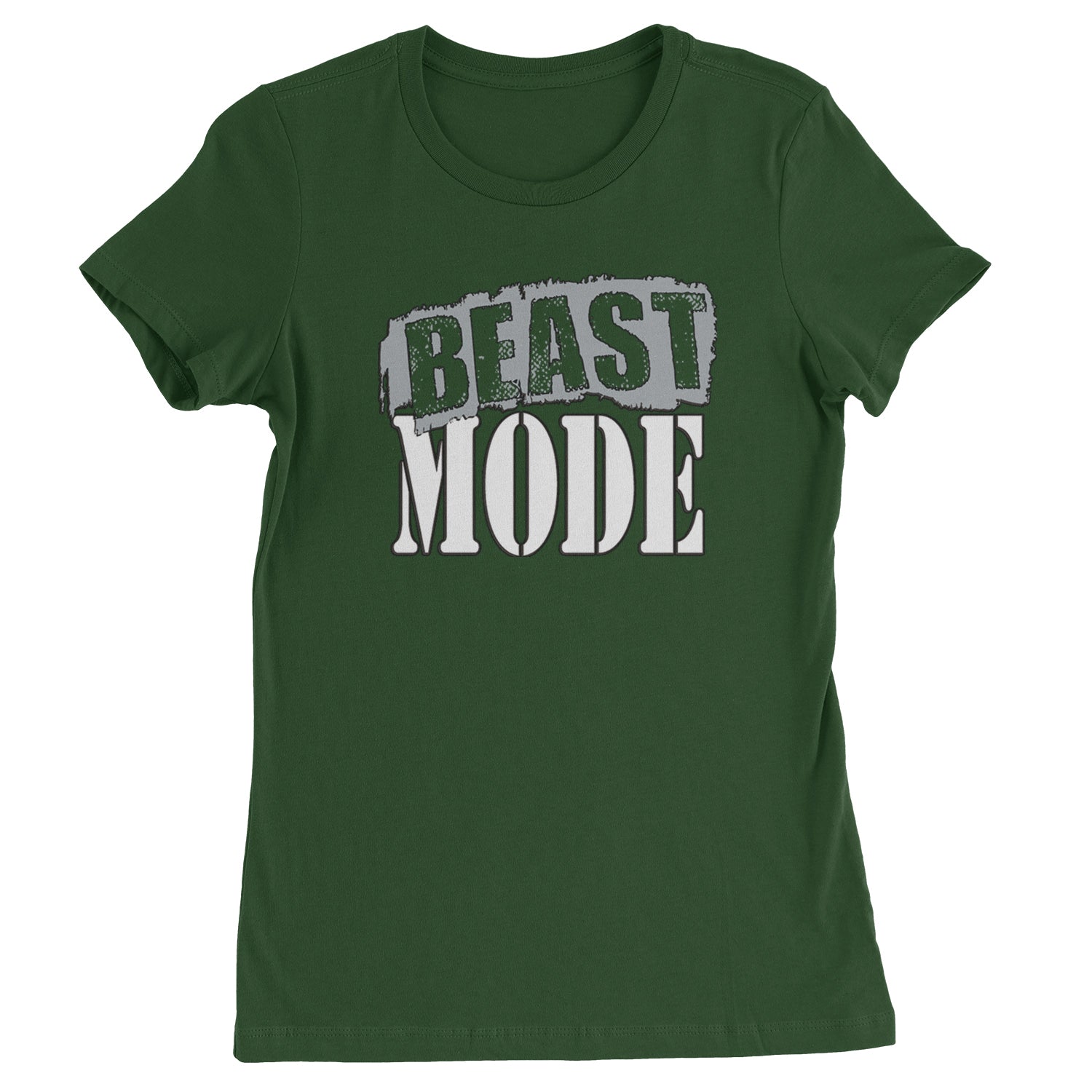 Beast Mode Training Gym Workout Womens T-shirt Forest Green