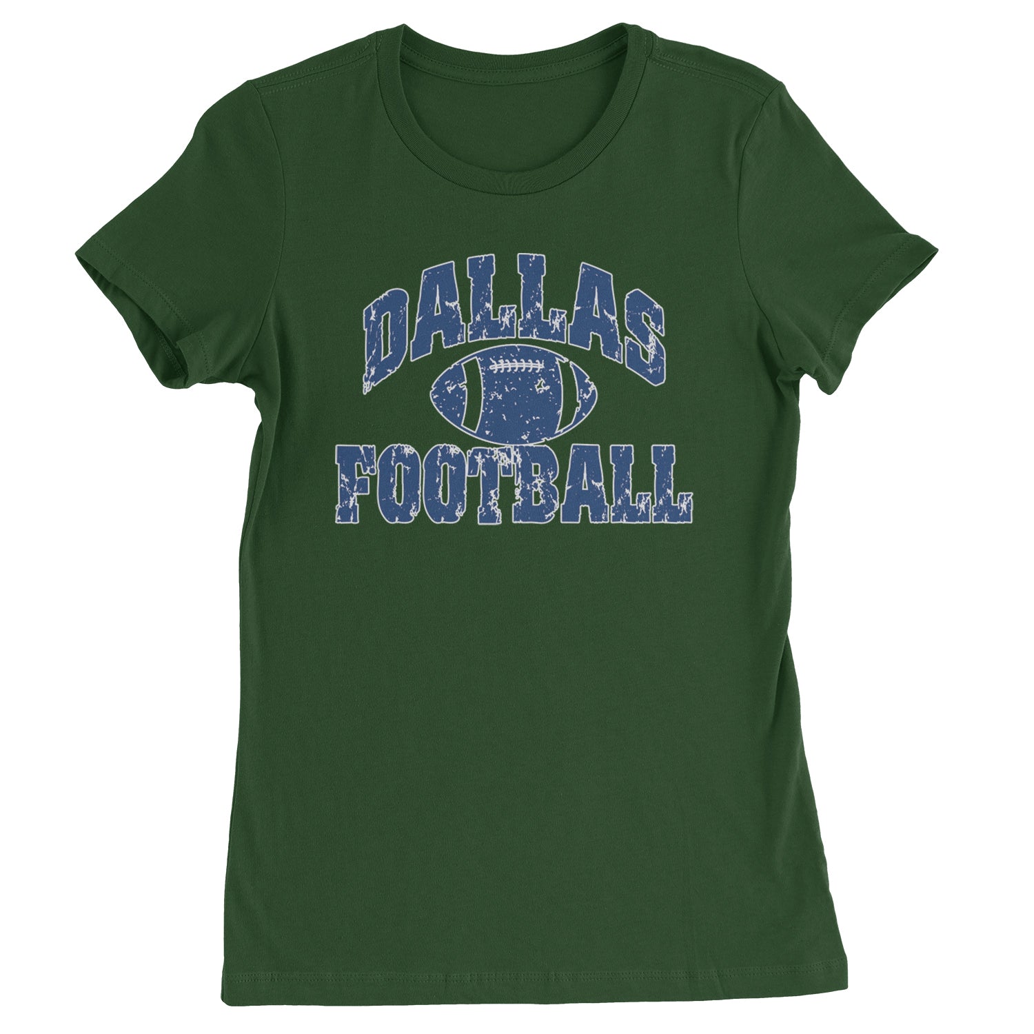 Dallas Distressed Football Womens T-shirt Forest Green