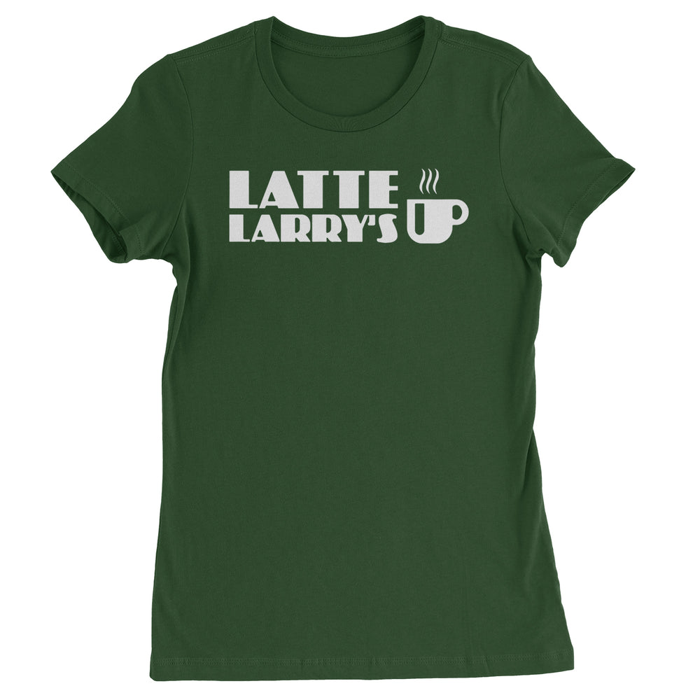 Latte Larry's Enthusiastic Coffee Womens T-shirt Forest Green