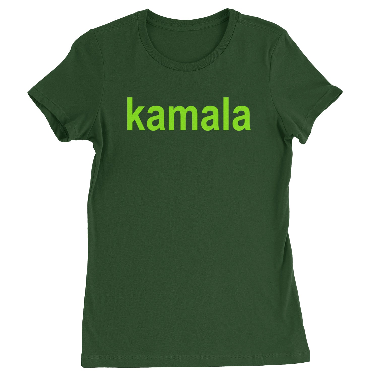 Kamala Bright Green Brat Coconut Tree Womens T-shirt Forest Green