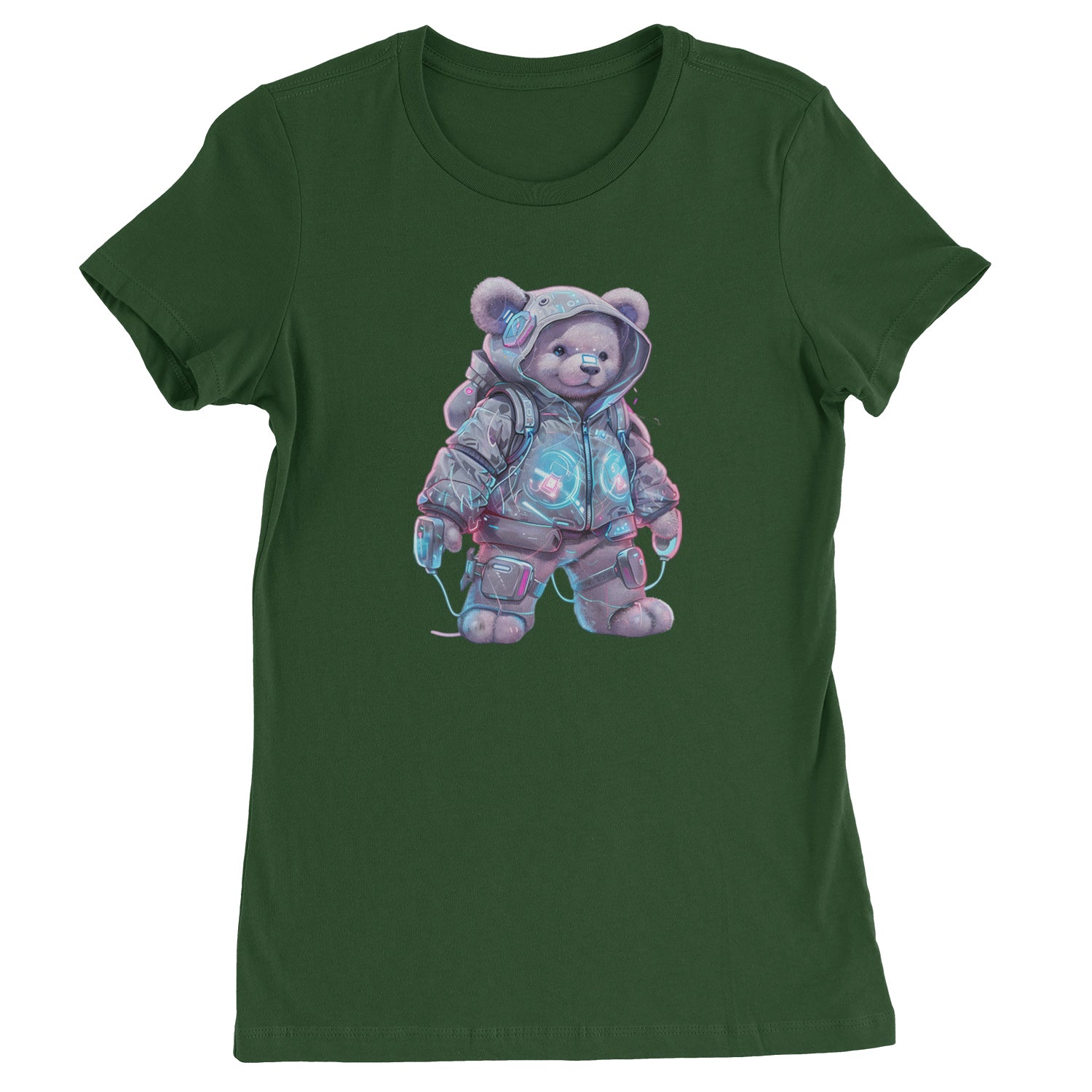 Cyberpunk Adventure Urban Graffiti Bear  Womens T-shirt Black