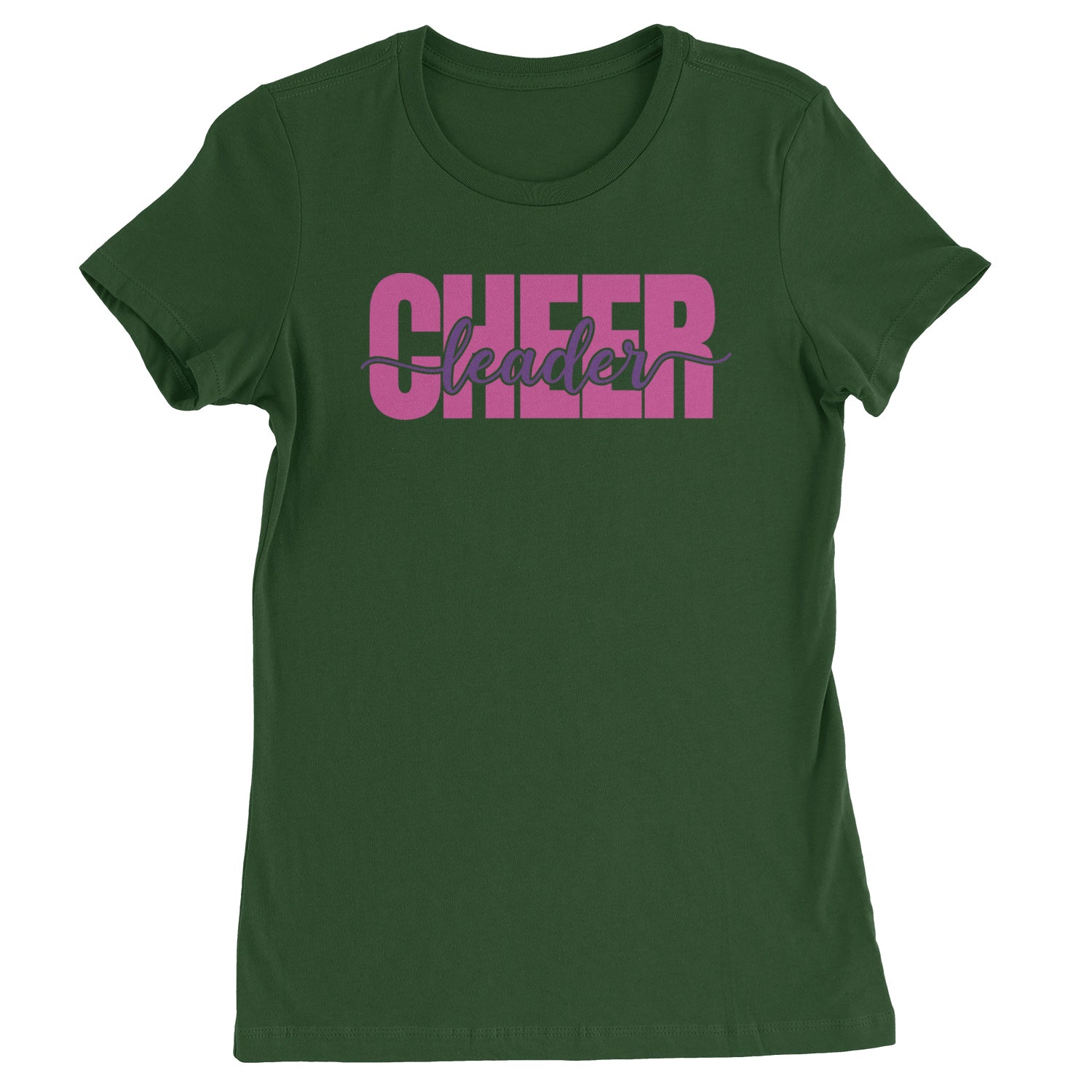 Cheerleader with Scripted Flair Womens T-shirt Forest Green