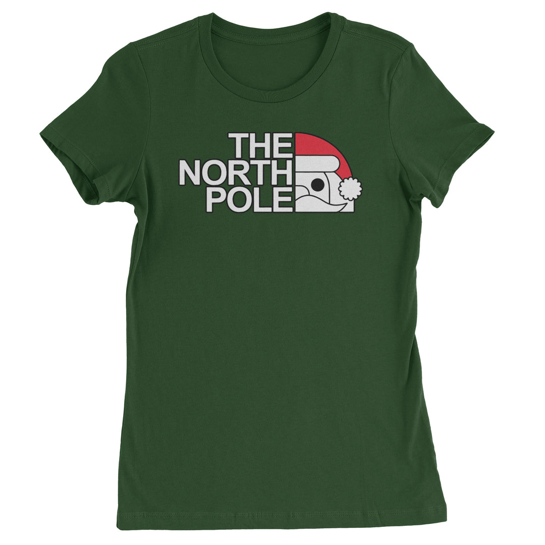 The North Pole Santa Face  Womens T-shirt Forest Green