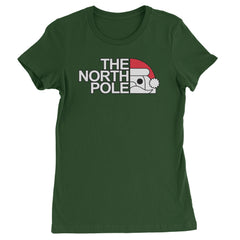 The North Pole Santa Face  Womens T-shirt Forest Green