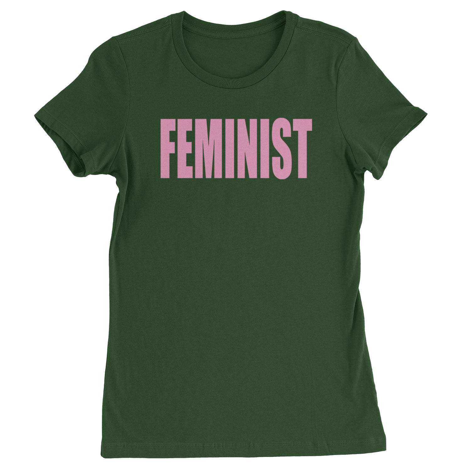 Feminist (Pink Print) Womens T-shirt Black