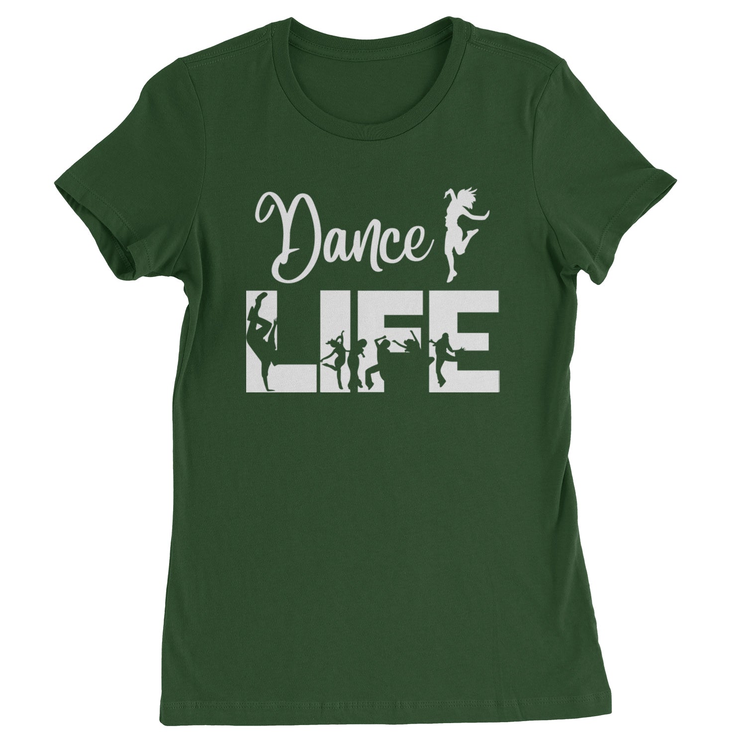 Dance Life Silhouette Dancers Womens T-shirt Black