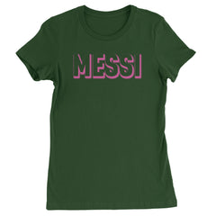 Messi OUTLINE Miami Futbol Womens T-shirt Forest Green