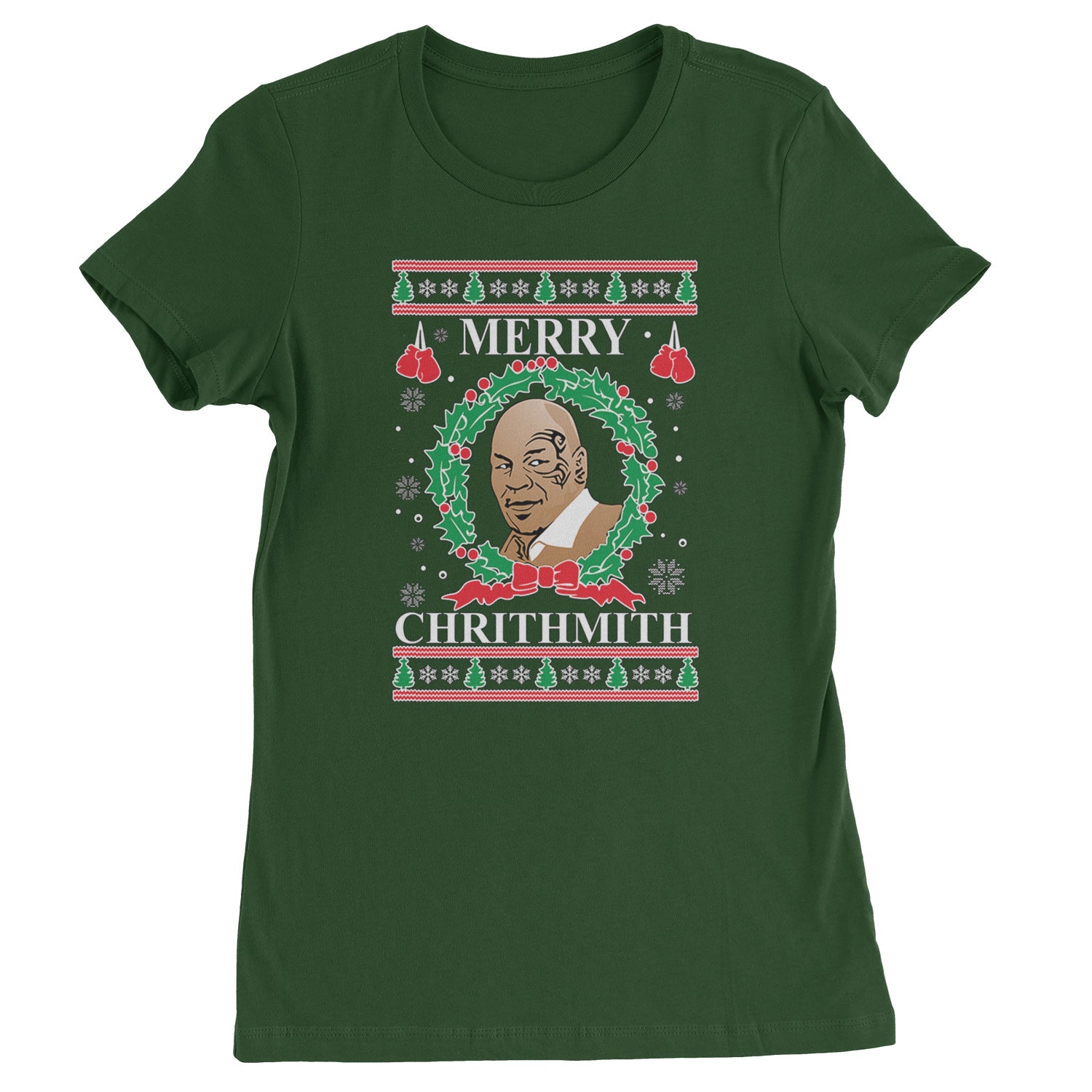 Merry Chrithmith Ugly Christmas  Womens T-shirt Forest Green