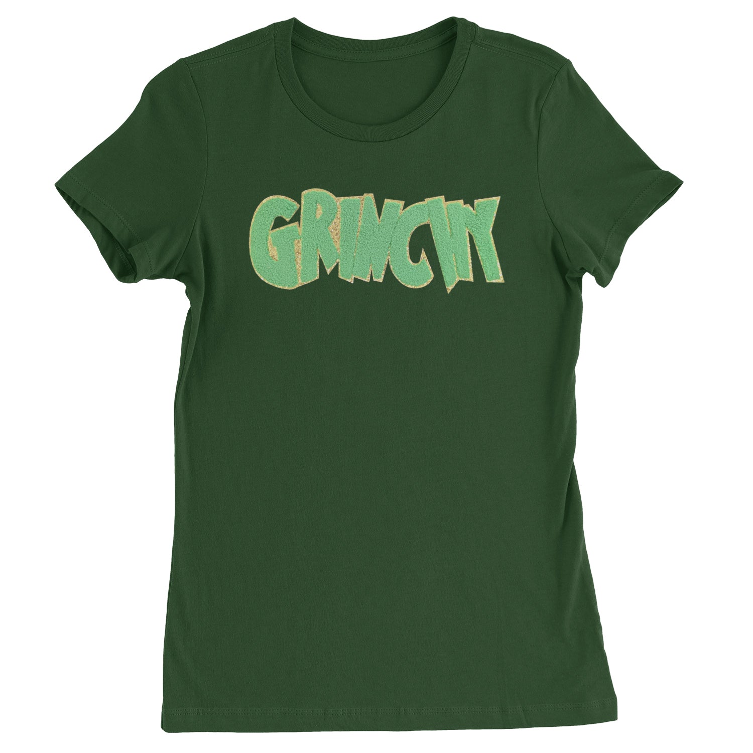 Green Gr-nchy Chenille Patch  Womens T-shirt Forest Green