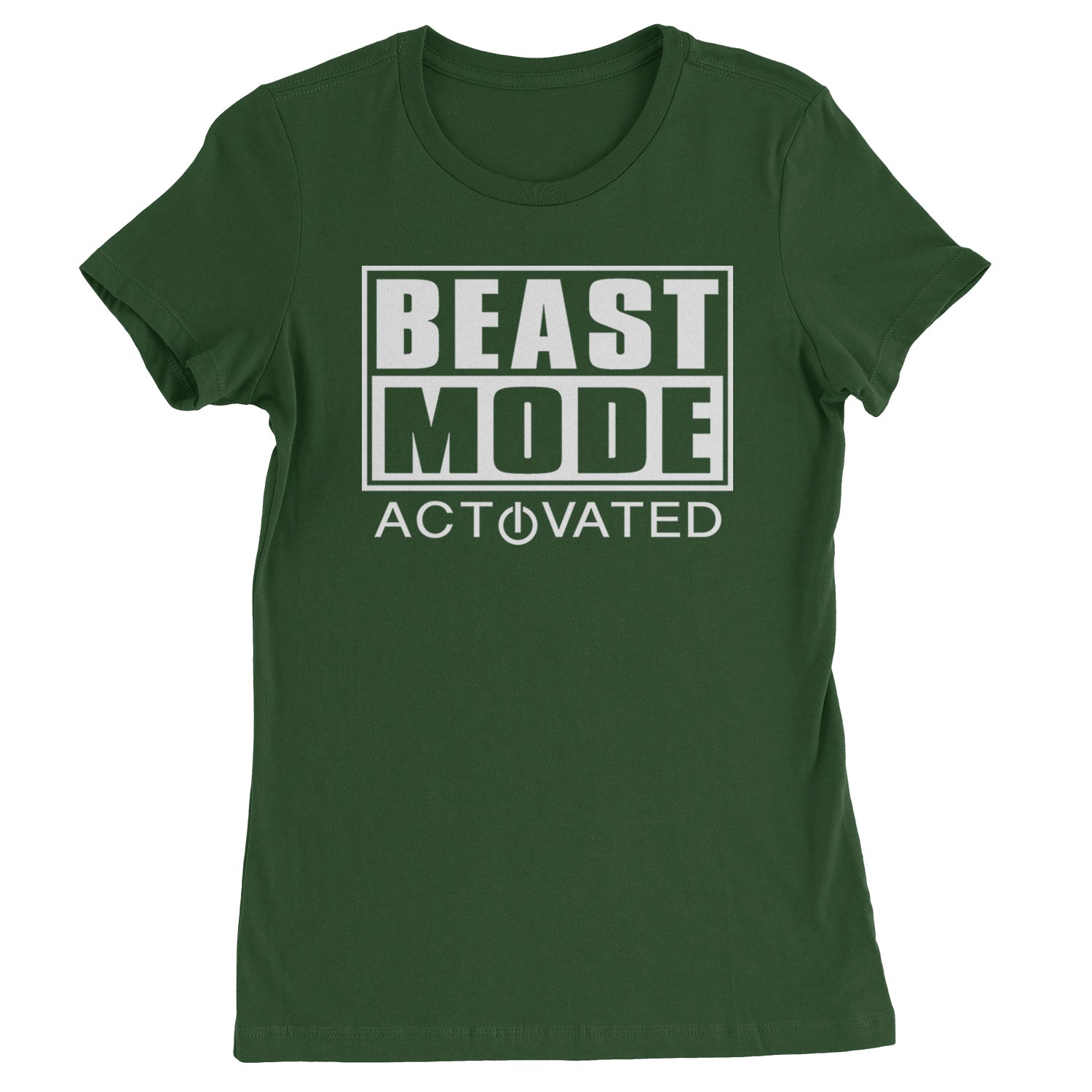 Activated Beast Mode Workout Gym Clothing Womens T-shirt Forest Green