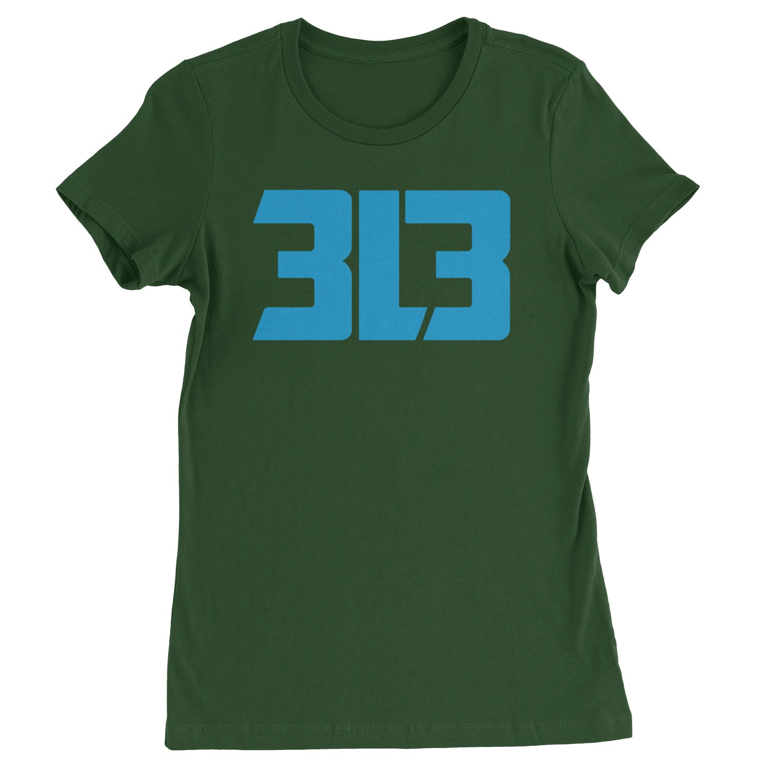 3L3 From The 313 Detroit Football Womens T-shirt Forest Green