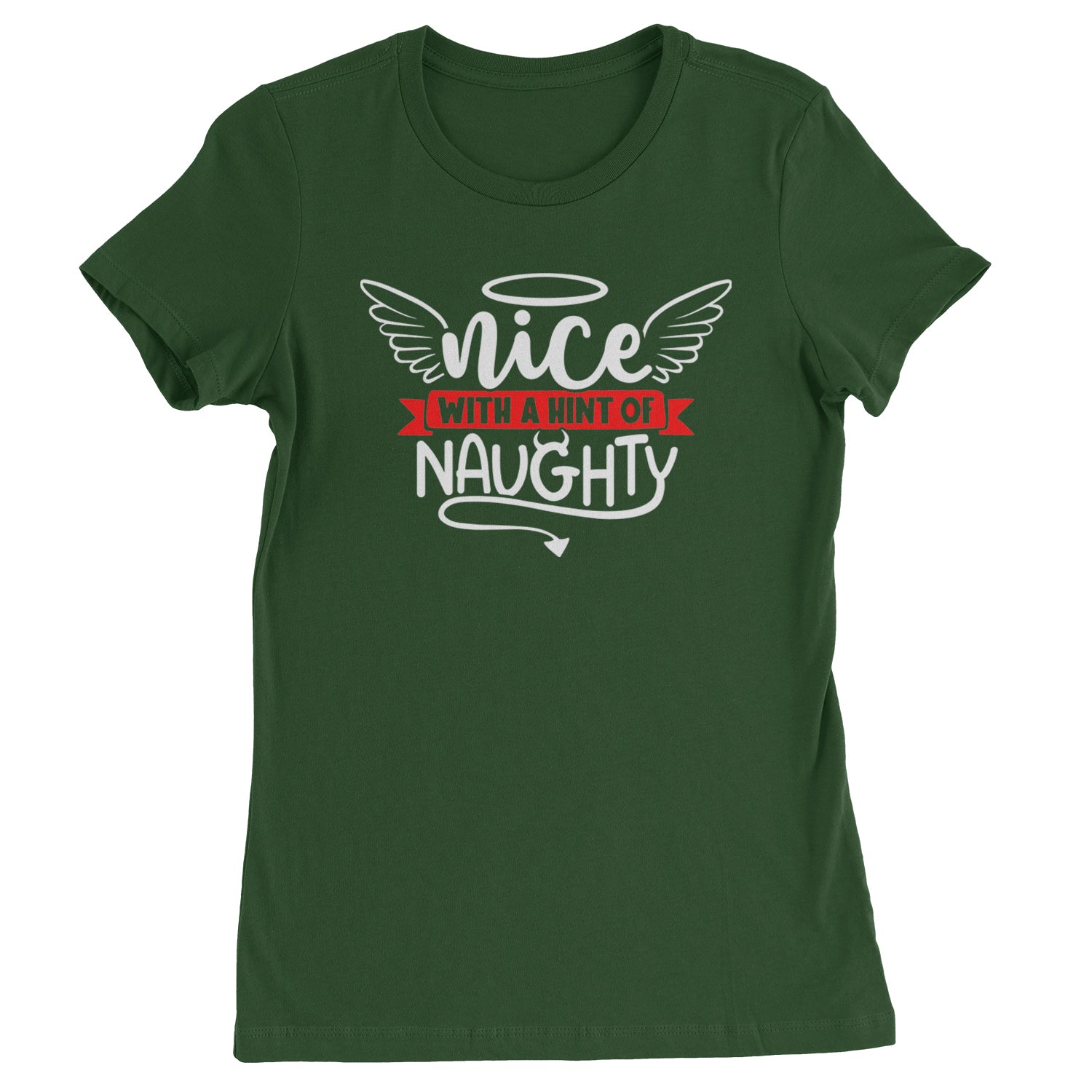 Nice with a Hint of Naughty Christmas Womens T-shirt Black