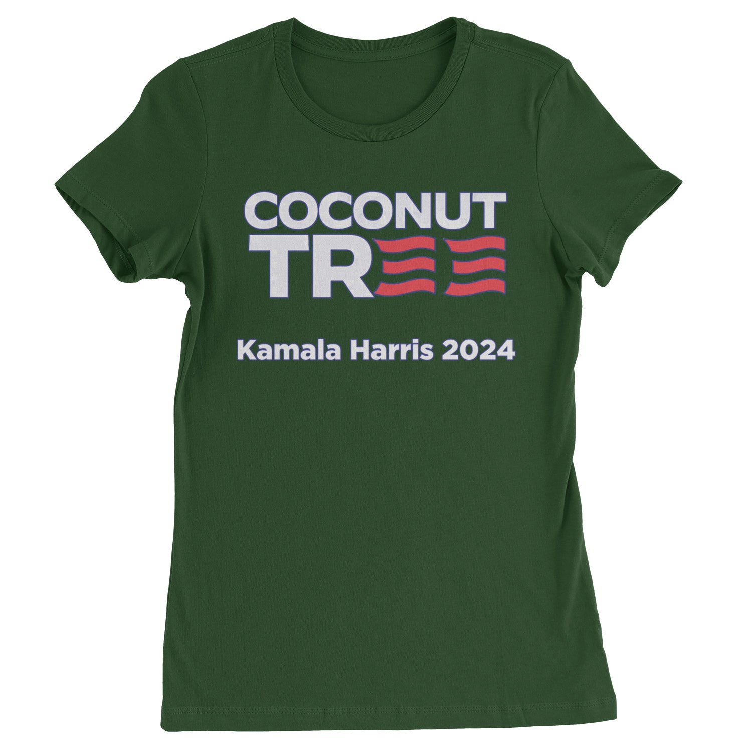 Coconut Tree - Support Kamala Harris For President 2024 Womens T-shirt Forest Green