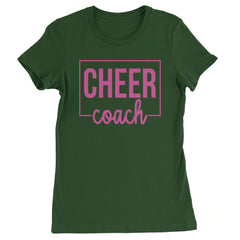 Cheer Coach Cheerleader Womens T-shirt Forest Green