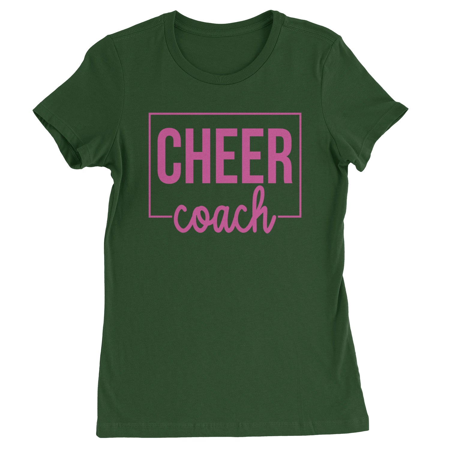 Cheer Coach Cheerleader Womens T-shirt Forest Green