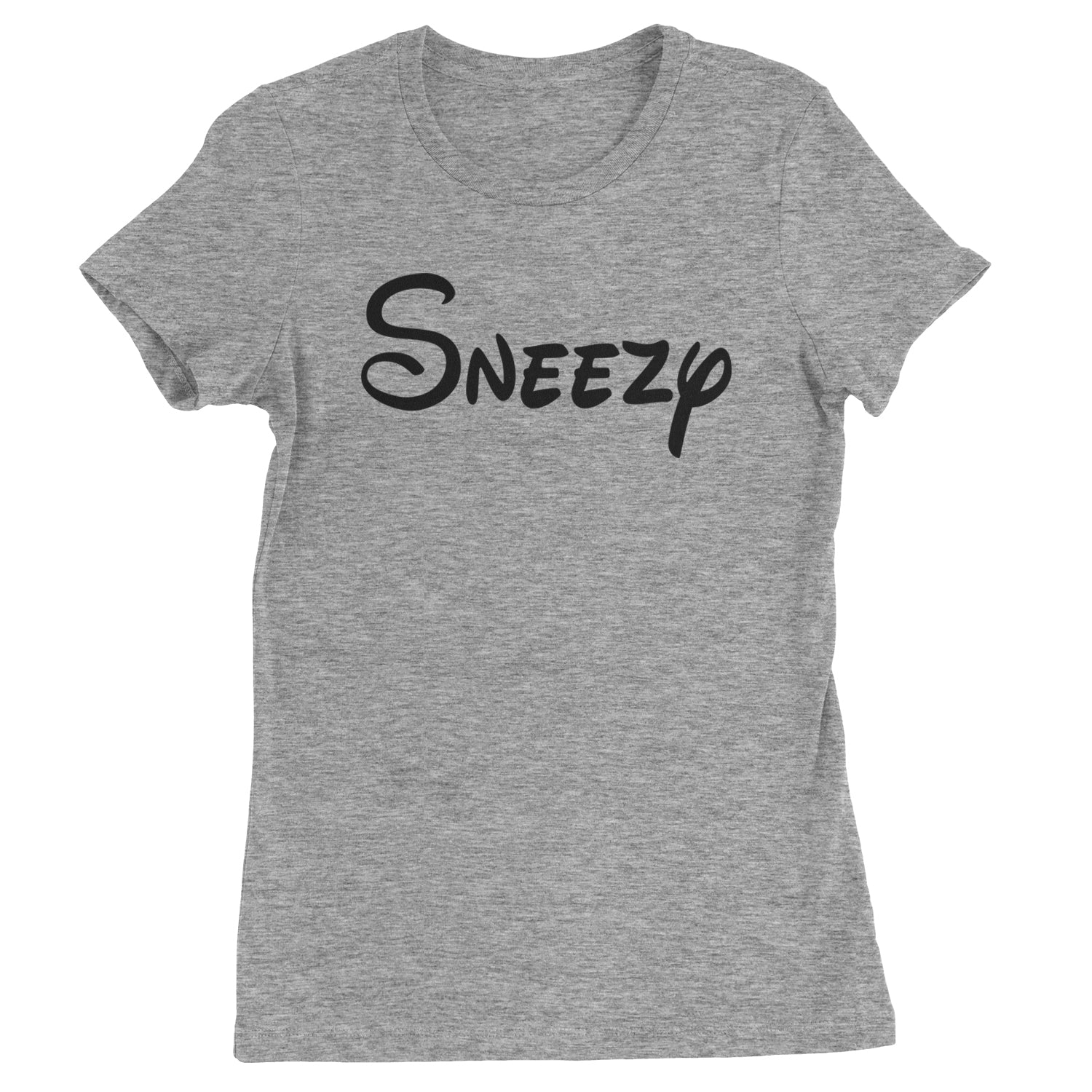 Sneezy - 7 Dwarfs Costume Womens T-shirt Heather Grey