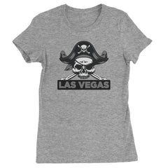 Raider Skull Straight Outta Las Vegas Womens T-shirt Heather Grey
