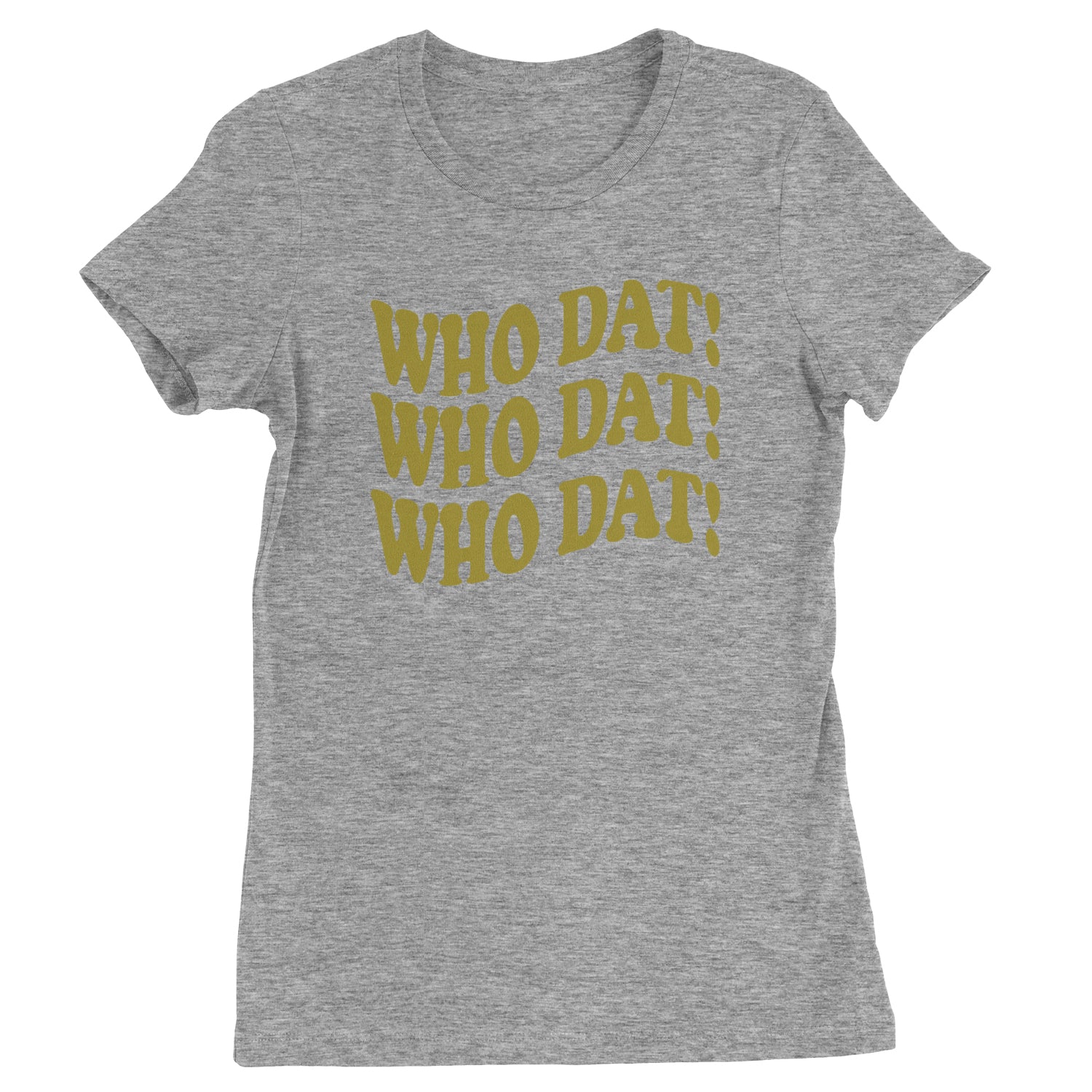 Who Dat Wavy Design Who Dat Nation Womens T-shirt Heather Grey