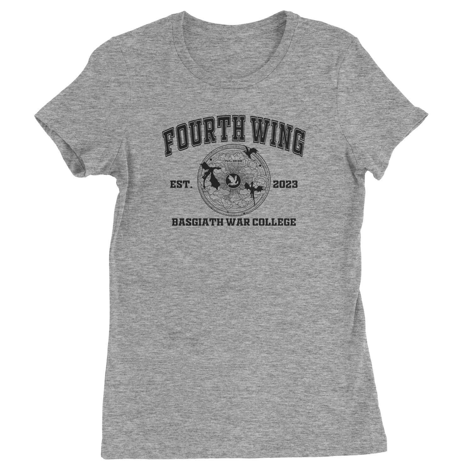 Fourth Wing Basgiath War College Womens T-shirt Heather Grey