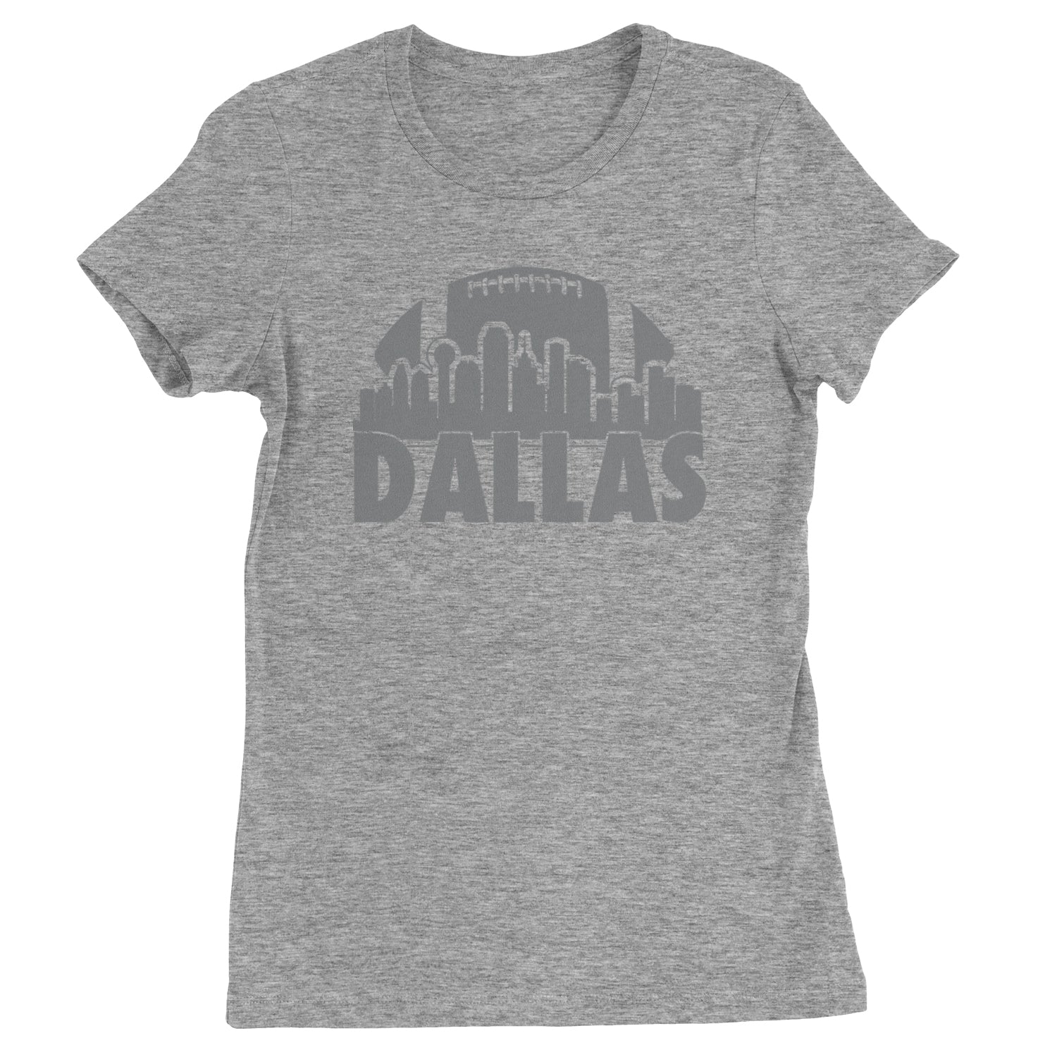 Dallas Texas Skyline Womens T-shirt Heather Grey