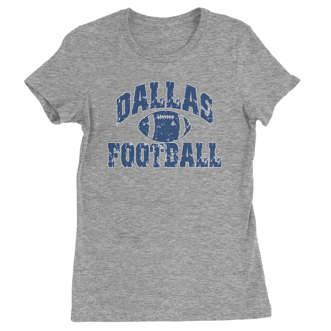Dallas Distressed Football Womens T-shirt Heather Grey
