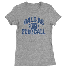 Dallas Distressed Football Womens T-shirt Heather Grey