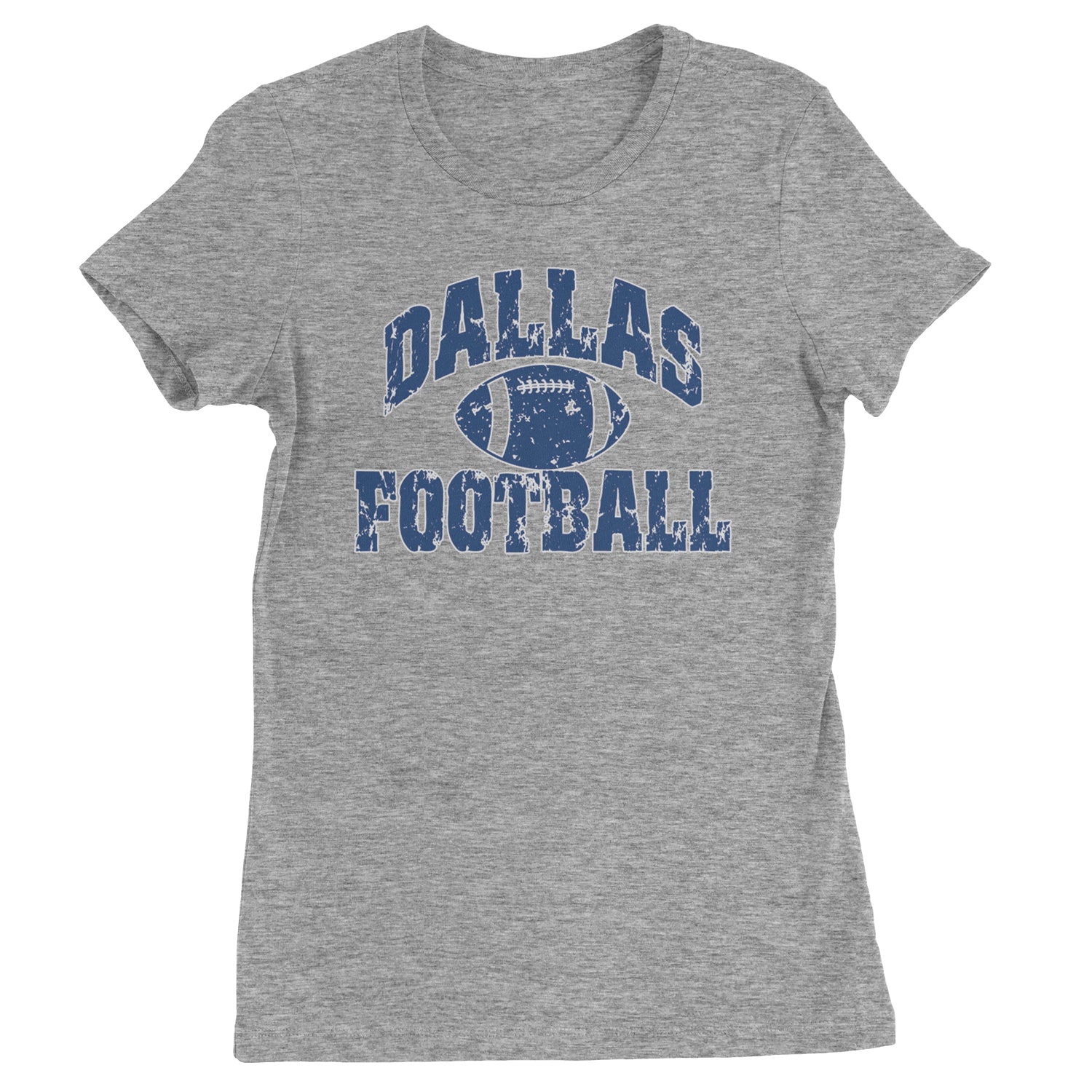 Dallas Distressed Football Womens T-shirt Heather Grey