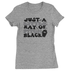 Just A Little Ray of Pitch Black graphic on Women's Heavyweight Cotton T-Shirt alternate view 2