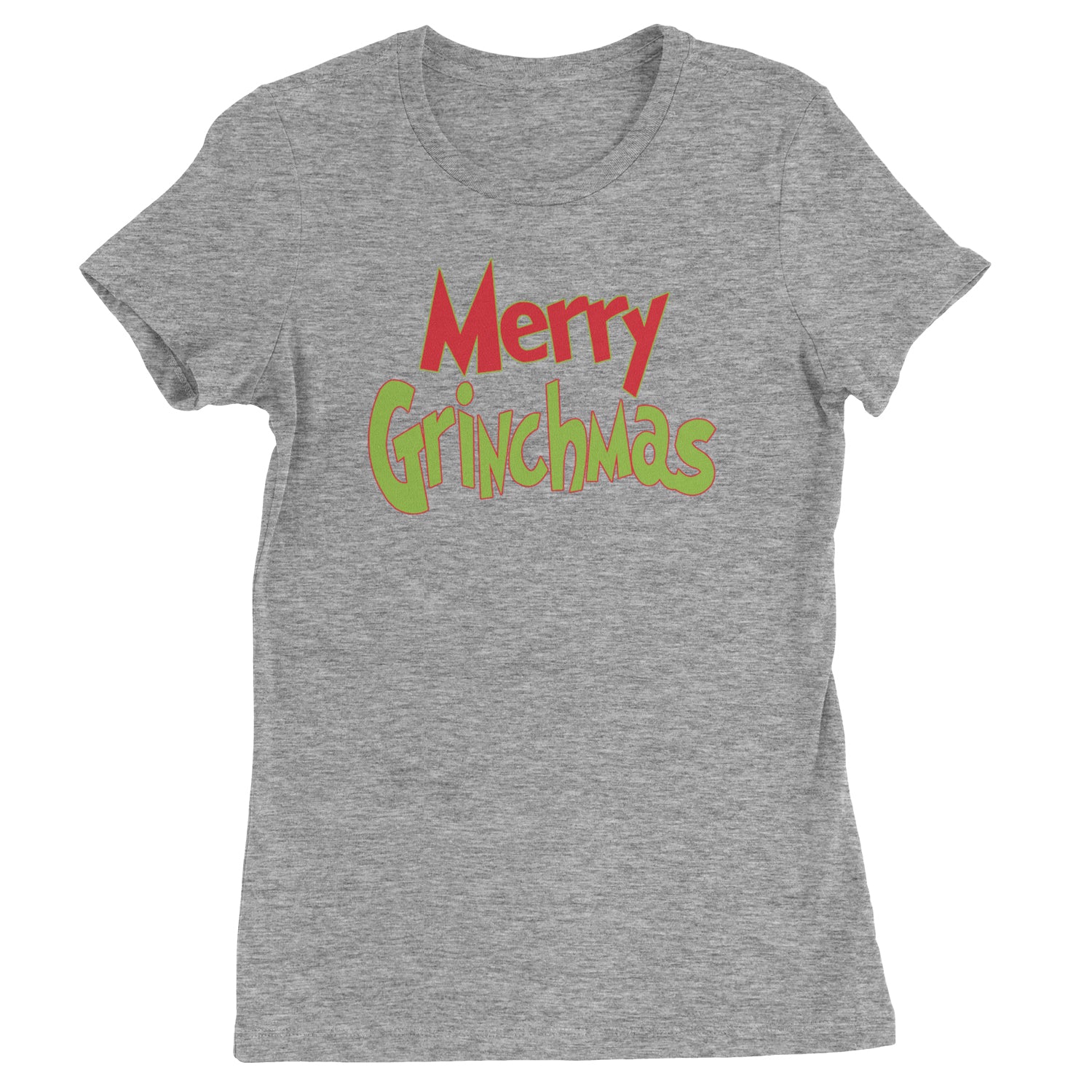 Merry Grinchmas Jolly Merry Christmas  Womens T-shirt Heather Grey