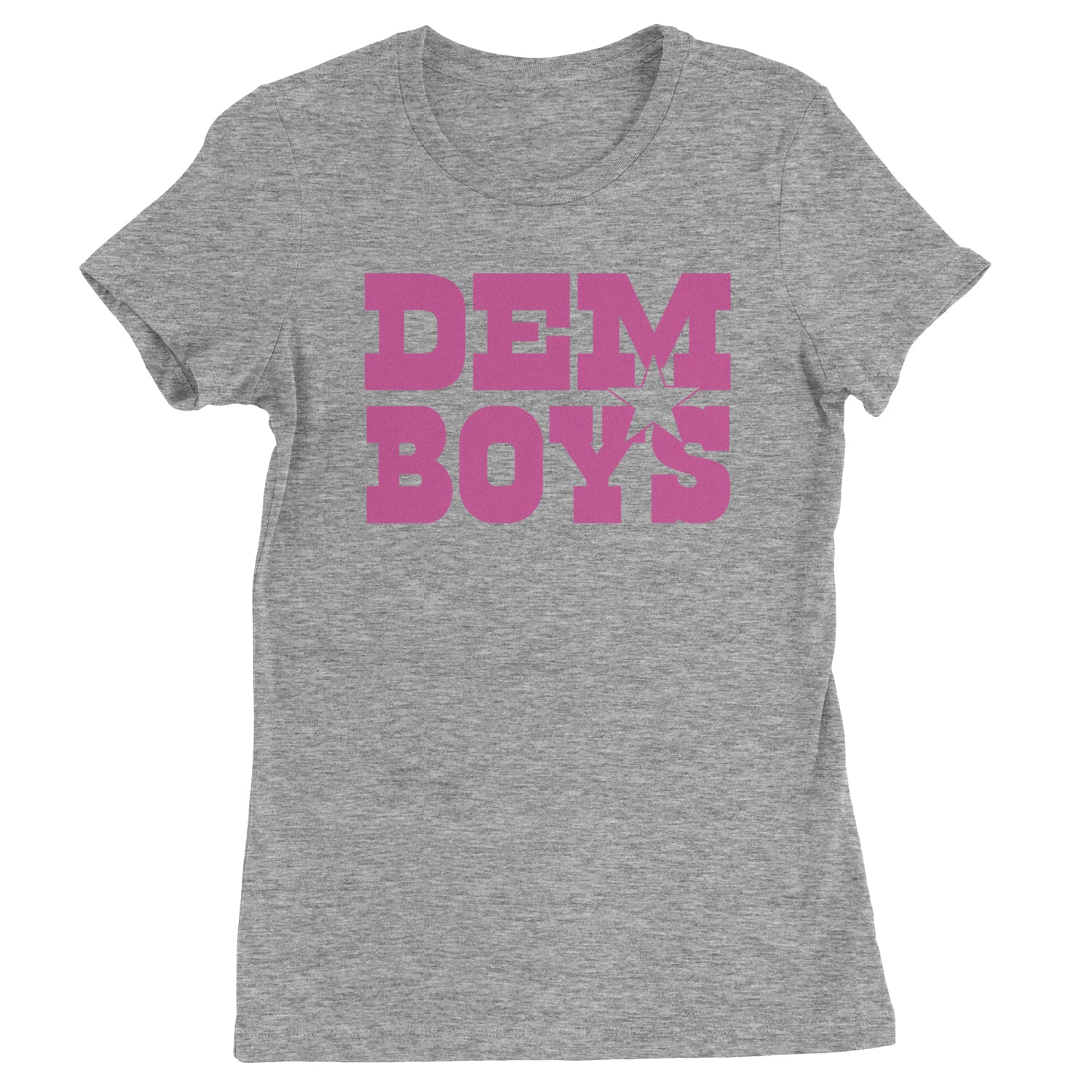 Dem Boys Hot Pink Dallas  Womens T-shirt Heather Grey