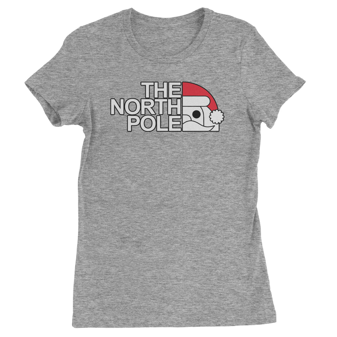 The North Pole Santa Face  Womens T-shirt Heather Grey