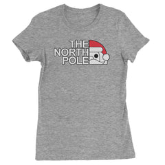 The North Pole Santa Face  Womens T-shirt Heather Grey