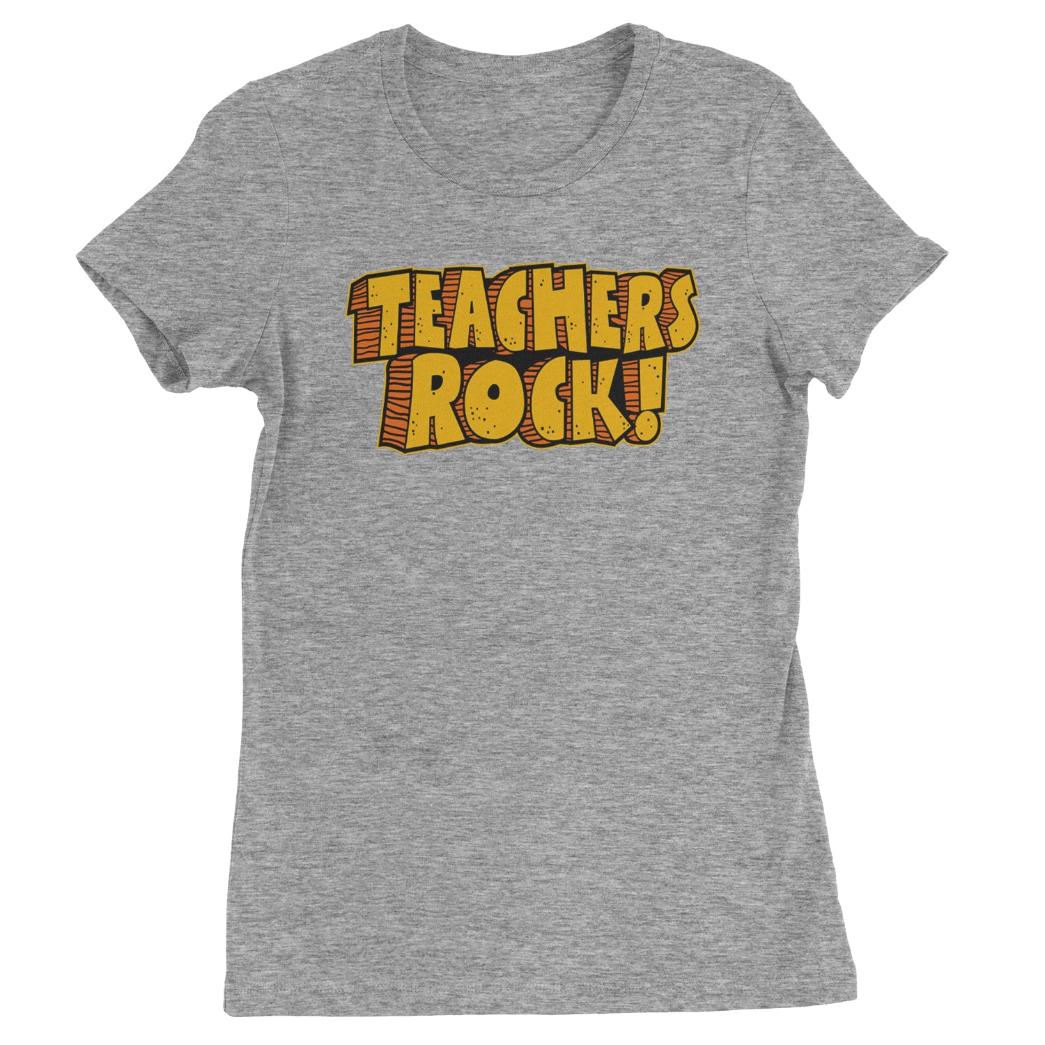 Teachers Rock Retro  Womens T-shirt Heather Grey