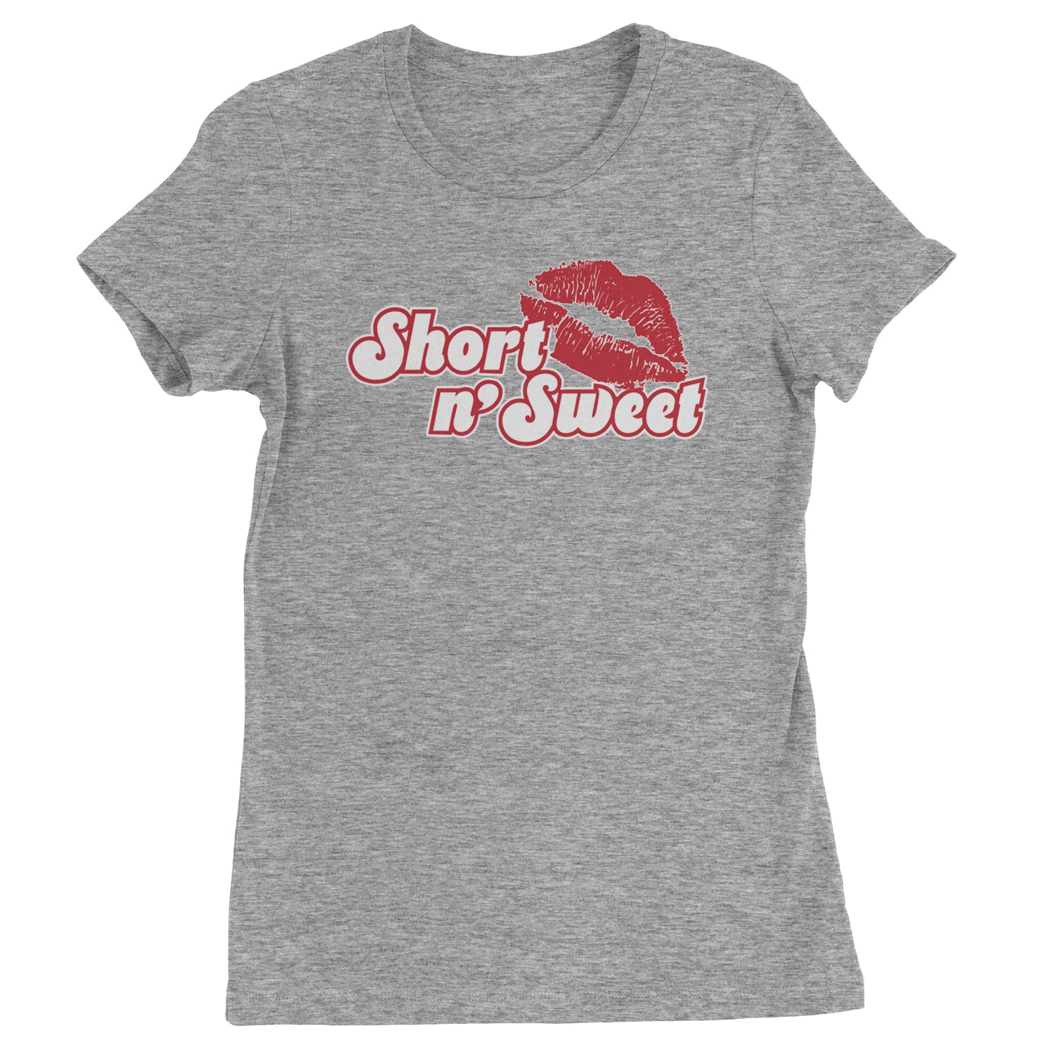 Short N' Sweet Red Lips  Womens T-shirt Heather Grey