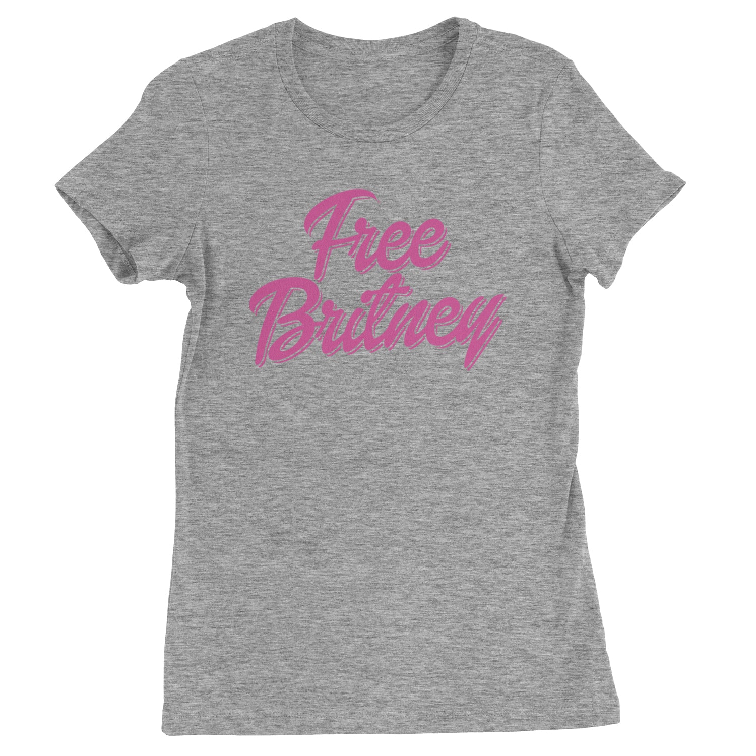 Pink Free Britney Womens T-shirt Heather Grey