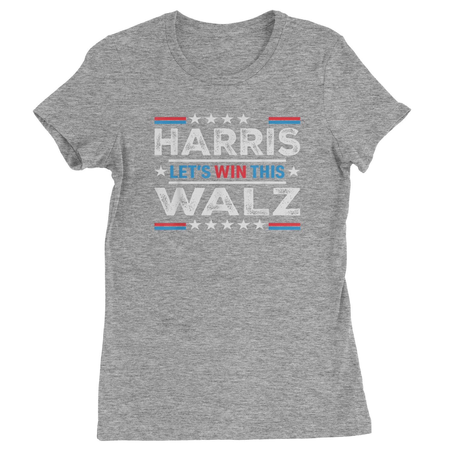 Kamala Harris and Tim Walz For President Womens T-shirt Heather Grey