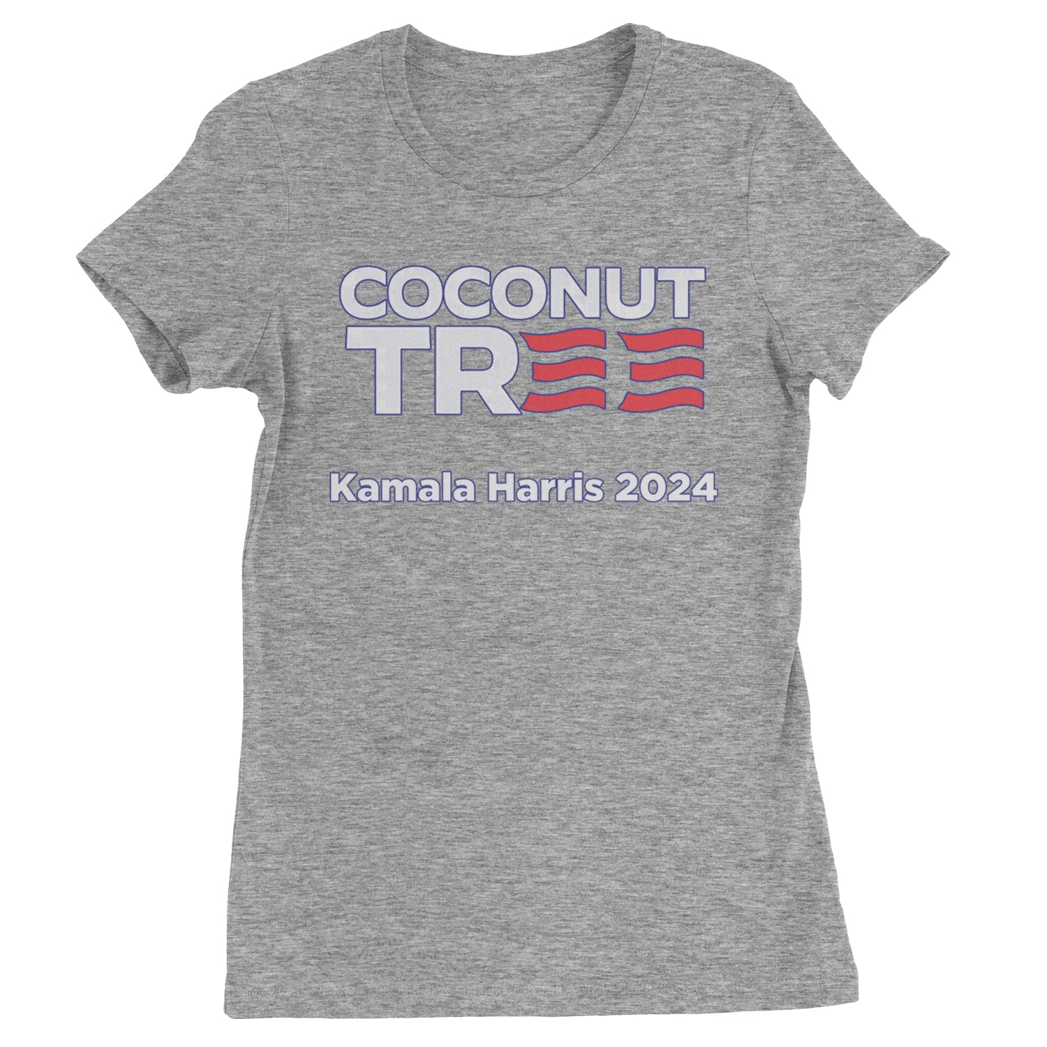 Coconut Tree - Support Kamala Harris For President 2024 Womens T-shirt Heather Grey