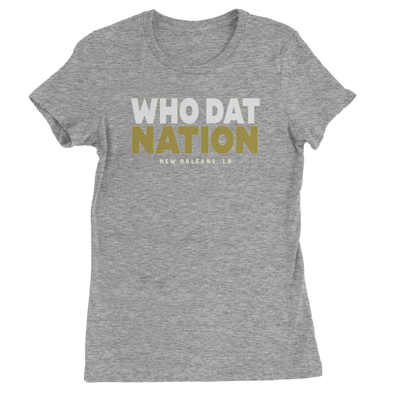 New Orleans Who Dat Nation Womens T-shirt Heather Grey