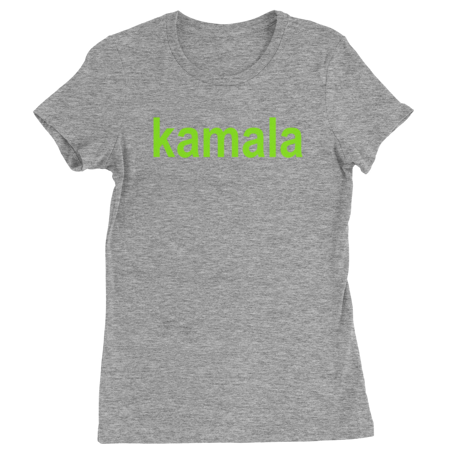 Kamala Bright Green Brat Coconut Tree Womens T-shirt Heather Grey