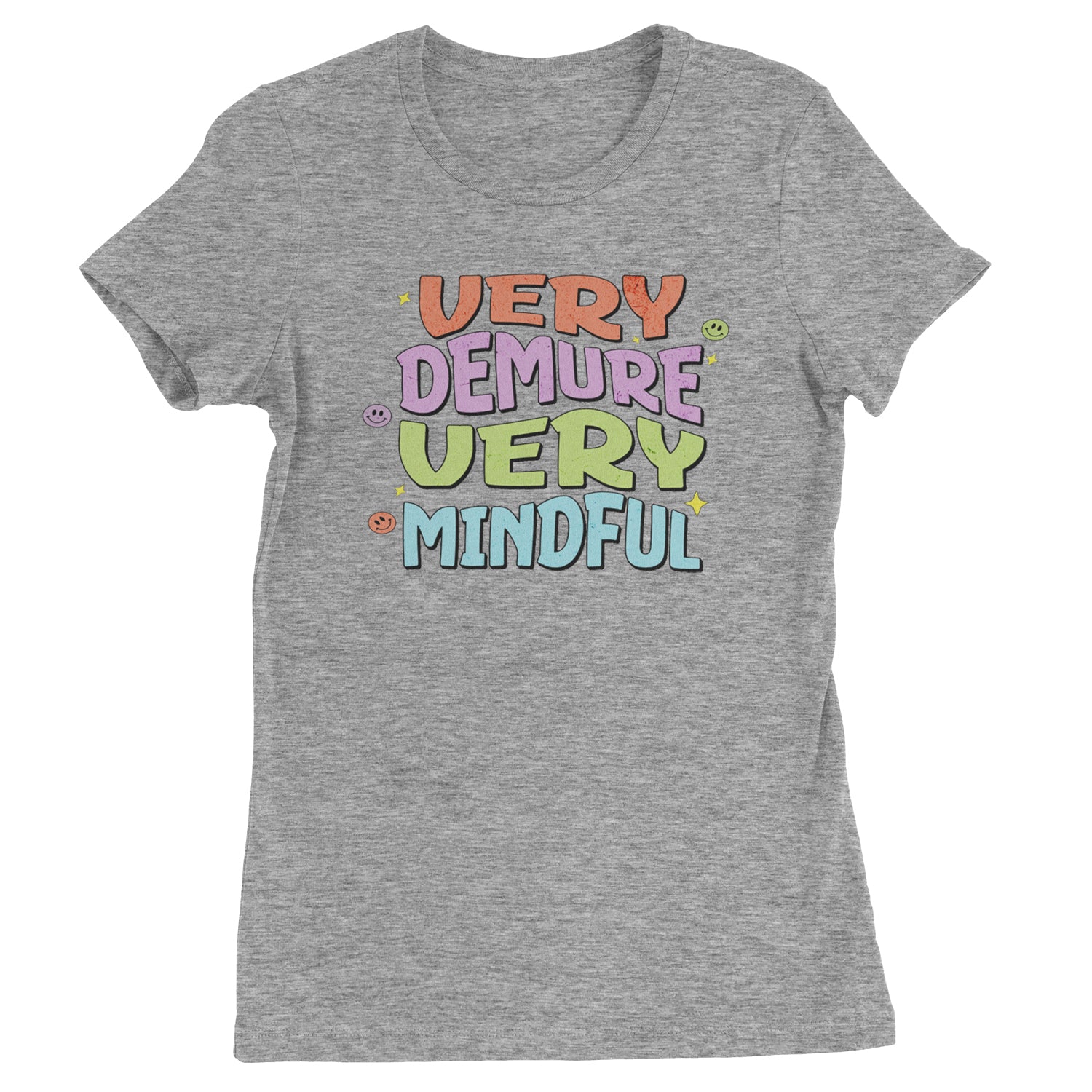 Very Demure, Very Mindful Womens T-shirt Heather Grey