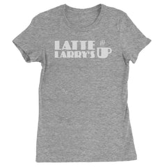Latte Larry's Enthusiastic Coffee Womens T-shirt Heather Grey
