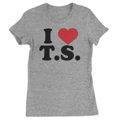 I Heart T.S. Concert Music Lover  Womens T-shirt Heather Grey