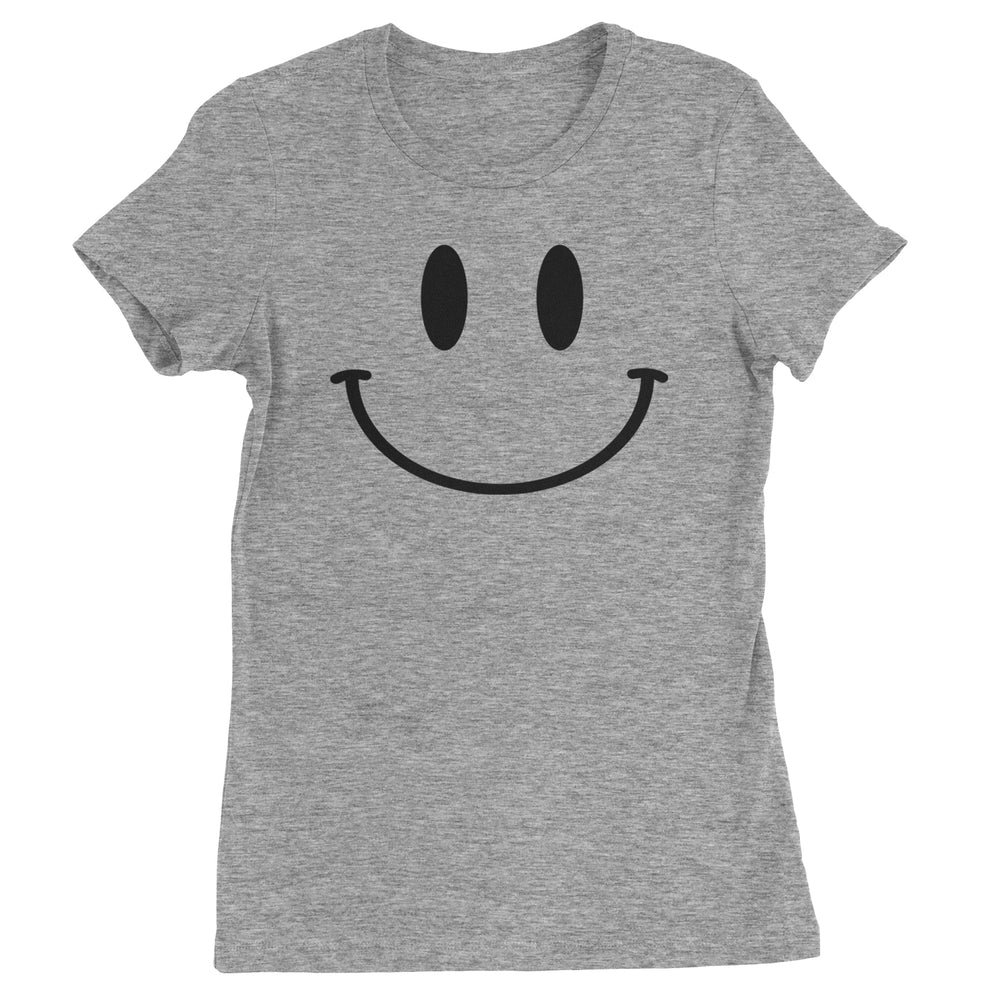 Smile Face Womens T-shirt Heather Grey