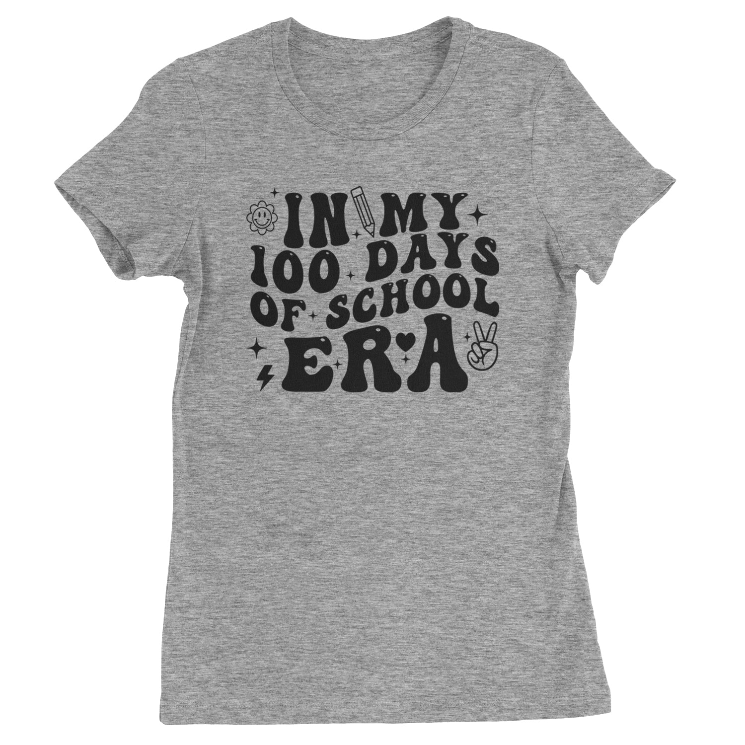 In My 100 Days Of School Era Womens T-shirt Heather Grey