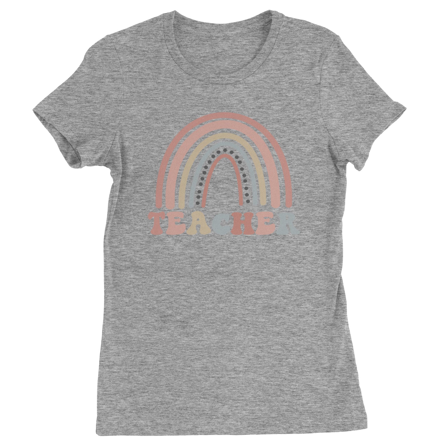 Teacher Pastel Rainbow  Womens T-shirt Heather Grey