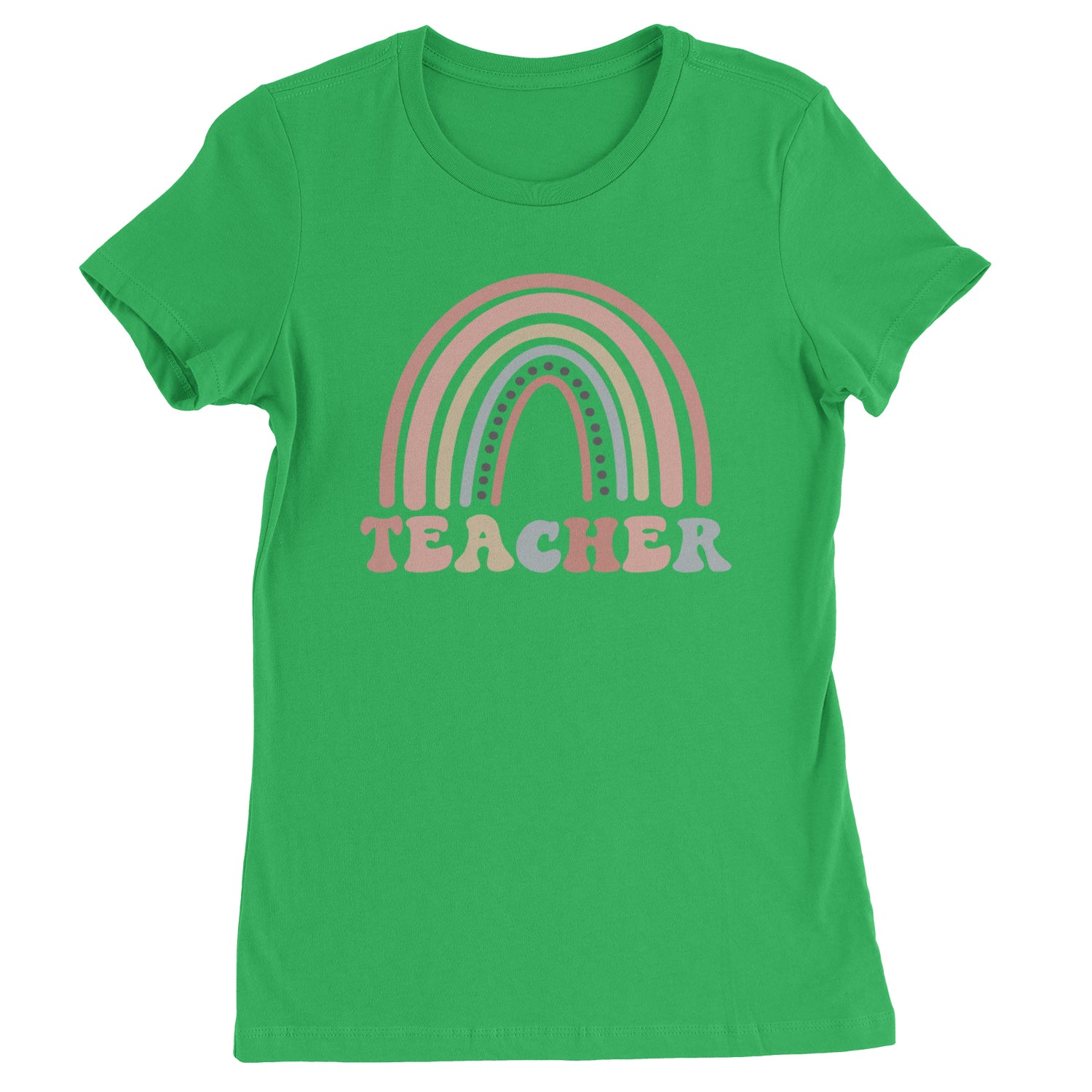 Teacher Pastel Rainbow  Womens T-shirt Kelly Green