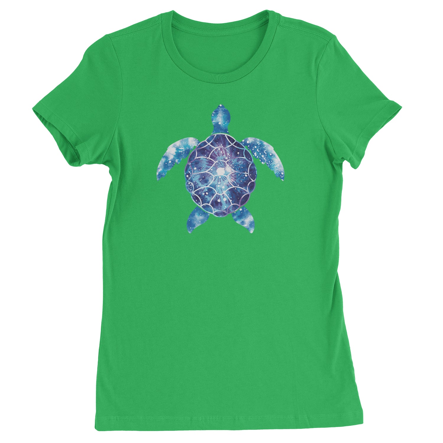 Ocean Aura Tie-Dye Sea Turtle Womens T-shirt Kelly Green