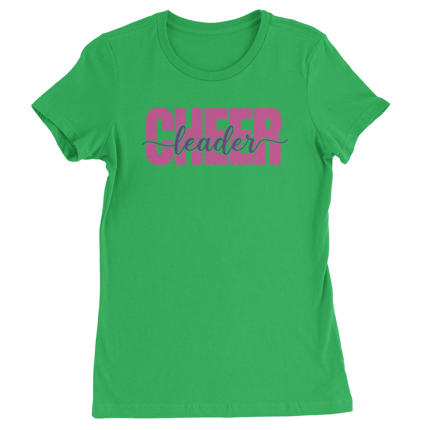 Cheerleader with Scripted Flair Womens T-shirt Kelly Green