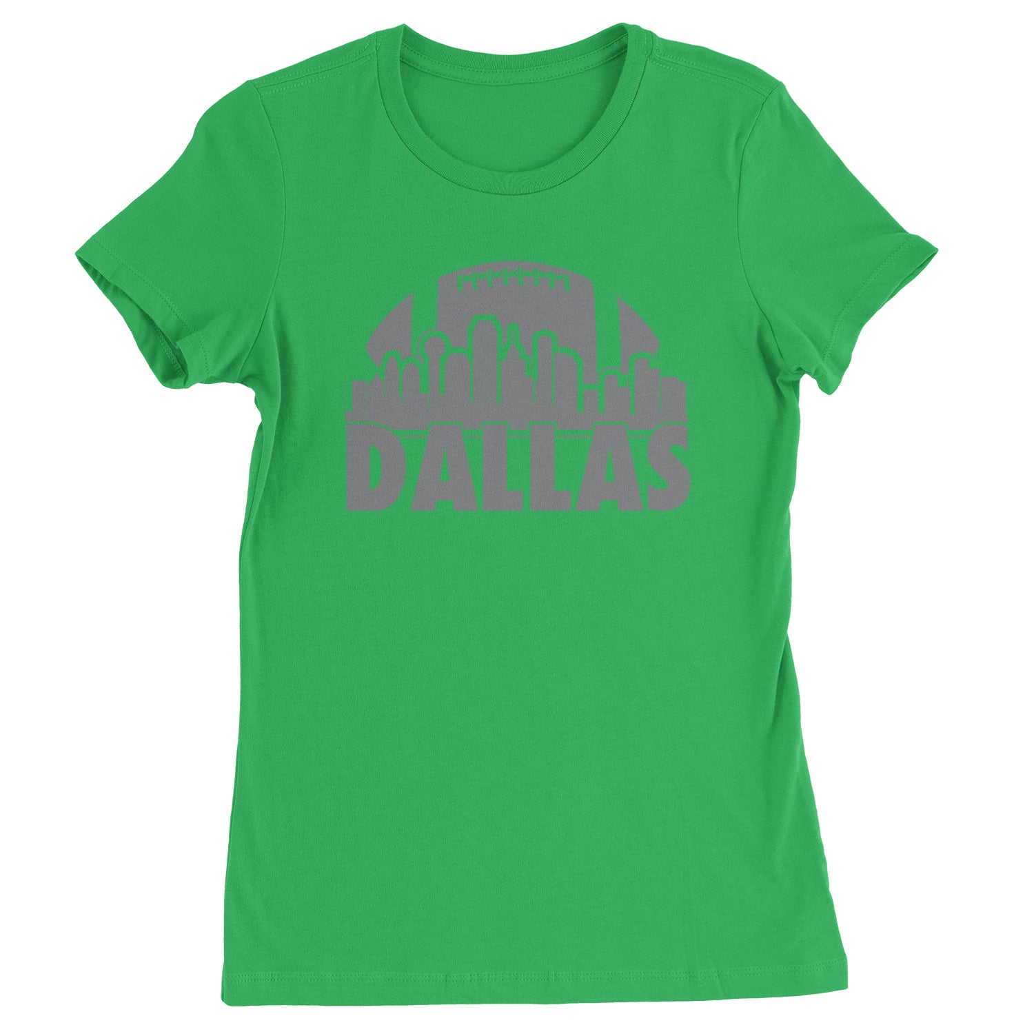 Dallas Texas Skyline Womens T-shirt Kelly Green