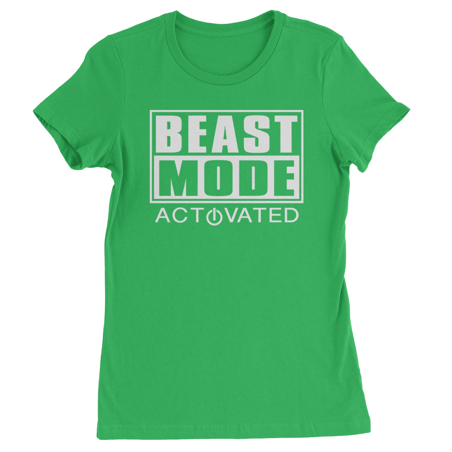 Activated Beast Mode Workout Gym Clothing Womens T-shirt Kelly Green